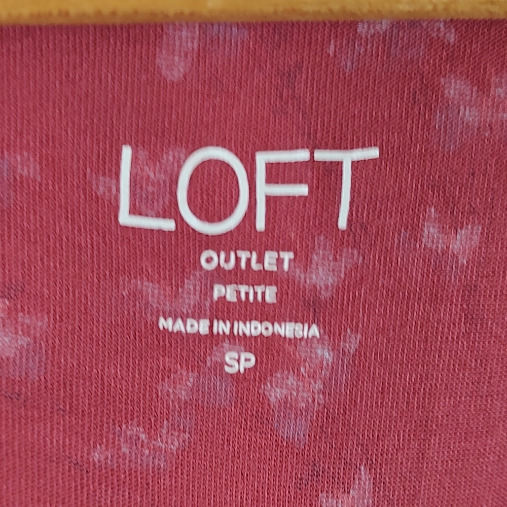 LOFT Outlet Red Floral Long Sleeve Blouse SP - Picture 5 of 9